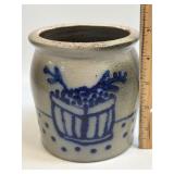 (C) Handmade Pottery Salt Glaze Crock Signed