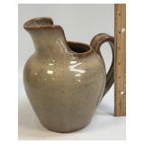 (C) Handmade Pottery Pitcher Signed Speckled