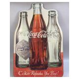 (E) Metal Sign Coca Cola Bottles 28ï¿½ X 18ï¿½