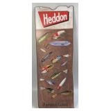 (E) Masonite Sign Heddon Famous Lures 9ï¿½ X 25
