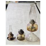 3 Vintage Oil Lamps