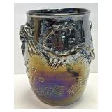 (B) Signed Glazed Handmade Folk Art Pottery Jar