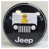 (E) Metal Sign Jeep Duck Black 15ï¿½ Button