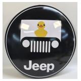 (E) Metal Sign Jeep Duck Black 15ï¿½ Button