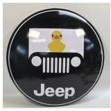 (E) Metal Sign Jeep Duck Black 15ï¿½ Button