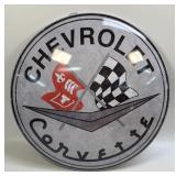 (E) Metal Sign Chevrolet Corvette 15ï¿½ Button