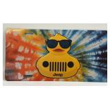 (E) Metal Tye Dye Jeep Duck Vanity Plate