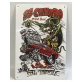 (E) Metal Sign SS Camaro 8ï¿½ X 11.75ï¿½