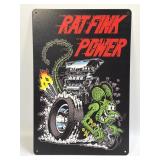 (E) Metal Sign Ratfink Power 8ï¿½ X 11.75ï¿½