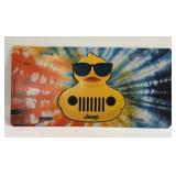 (E) Metal Tye Dye Jeep Duck Vanity Plate