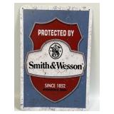 (E) Metal Sign Protected By Smith & Wesson 8ï¿½ X