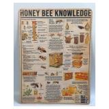 (E) Metal Sign Honey Bee Knowledge 11.75ï¿½ X