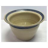 (B) Signed Hand Thrown Pottery Bowl with Cobalt