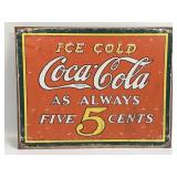 (E) Metal Sign Ice Cold Coca-Cola 12.5ï¿½ X 16ï¿½