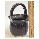 (C) Handmade Pottery Basket Signed