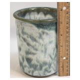 (C) Handmade Pottery Utensil Holder Green Drip