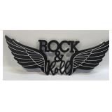 (E) Masonite Sign Rock & Roll 21.25ï¿½ X 7.25ï¿½ As