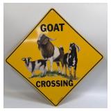 (E) Metal Sign Goat Crossing 16.5ï¿½ X 16.5ï¿½