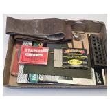 (A) Assorted Sandpaper,  Hammer Holder, Drill Bit