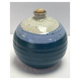 (B) Signed Pottery Oil Lamp