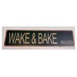 (E) Vinyl Sign Wake & Bake BLVD 4ï¿½ X 15.75ï¿½