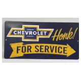 (E) Metal Sign Chevrolet Honk! For Service 12ï¿½ X