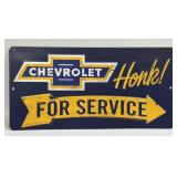 (E) Metal Sign Chevrolet Honk! For Service 12ï¿½ X
