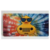 (E) Metal Jeep Tye Dye Duck Vanity Plate