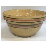 (C) Early Yellow Ware Bowl with Blue and Pink