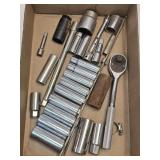 (A) Assorted Tools- Ratchets, Sockets, Extensions