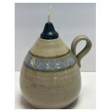 (B) Handmade Studio Art Pottery Oil Lamp Artist