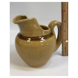 (C) Handmade Pottery Miniature Pitcher With Brown