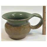 (C) Handmade Pottery Miniature Pitcher Green Drip
