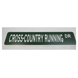 (E) Metal Sign Cross Country Running Dr 4ï¿½ X 18ï¿½