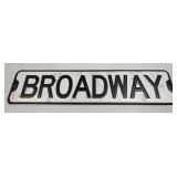 (E) Metal Sign Broadway 4ï¿½ X 18ï¿½