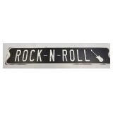 (E) Metal Sign Rock-N-Roll 20ï¿½ X 3ï¿½