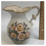 (B) Vintage Yellow Roses Hand Painted China Mini