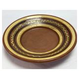 (B) Artist Signed Terra Cotta Pottery Saucer/Bowl