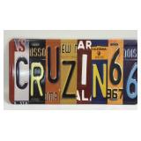 (E) Metal Cruzin66 Vanity Plate