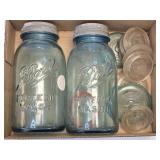 (F) Rare 42oz Blue Ball Canning Jars & Glass Lids