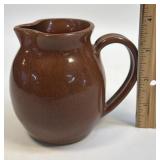 (B) Handmade Pottery Miniature Pitcher With Brown