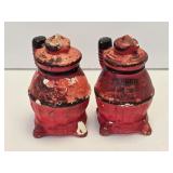 (G) Salt & Pepper Shakers As Pictured- Red Stoves