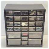 (E) 27 Drawer Storage Cabinet w/ Contents