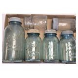 (F) Assorted Blue & Clear Canning Jars
