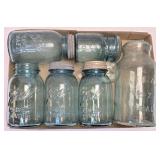 (F) Assorted Blue Ball & Atlas Canning Jars