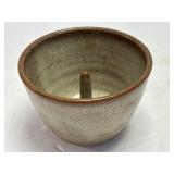 (B) Handmade Pottery Apple Dish 4ï¿½ Diameter