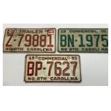 (B) 3 Vintage License Plates as Shown