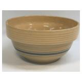 (C) Early 7ï¿½ Yellow Ware Ribbed Bowl with Blue