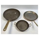 (A) 3 Copper Bottom Pans As Pictured