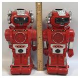 (A) 2 New Bright "2002" Electronic Space Robots